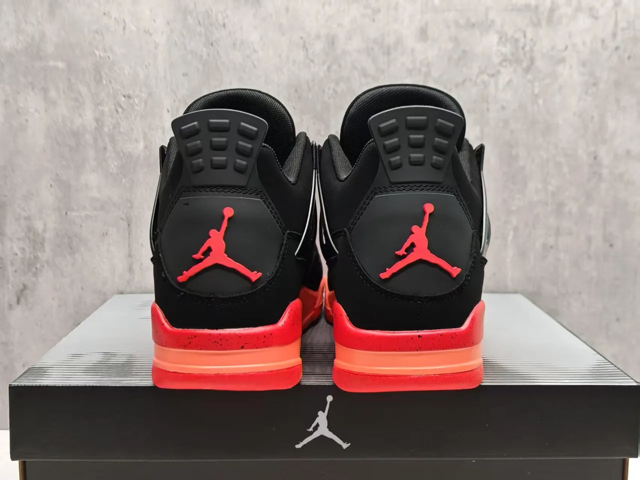 Air Jordan 4 Black Light Green Orange Red Basketball Shoes 5