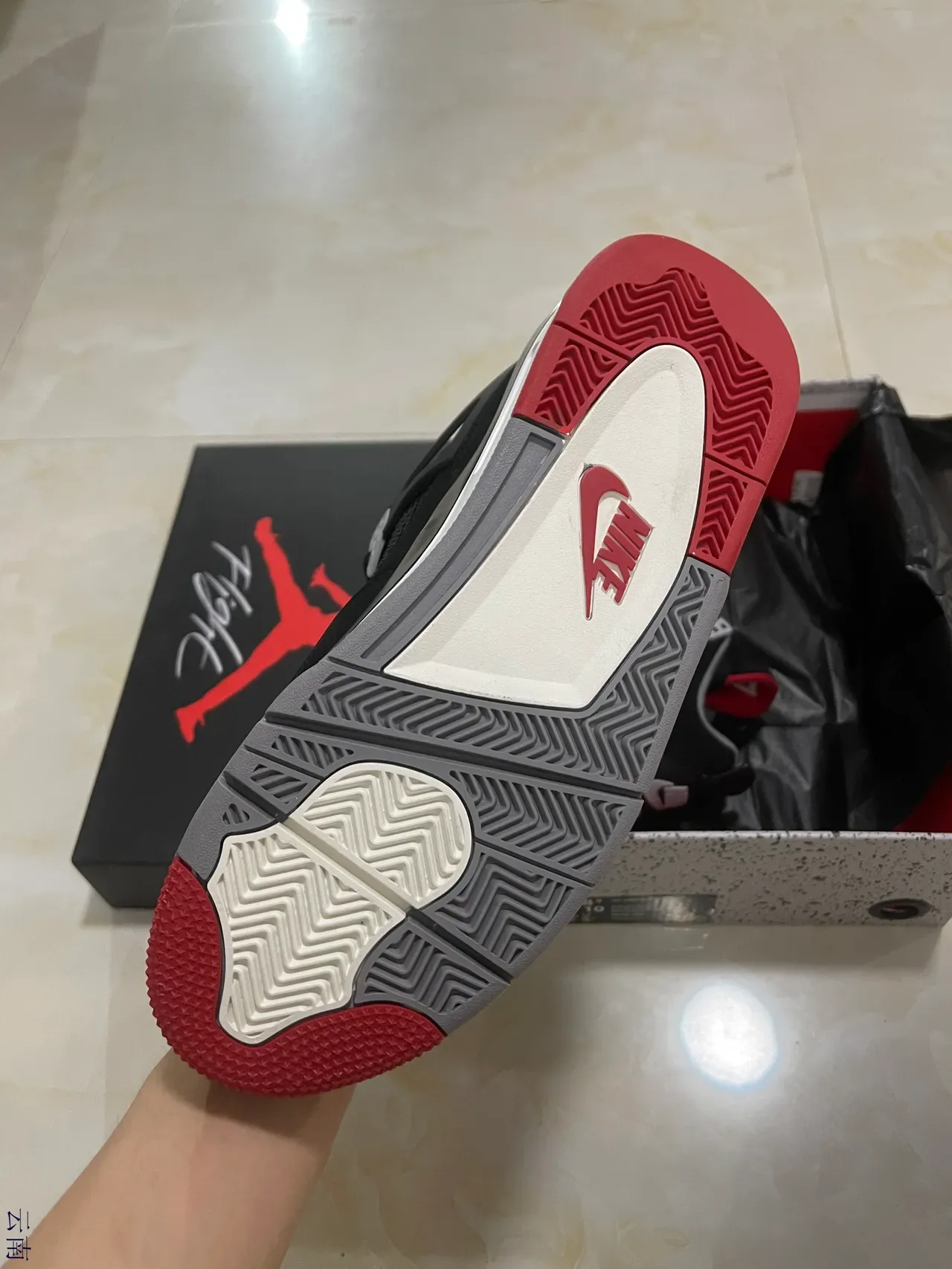 Air Jordan 4 Tênis de Basquete Preto Vermelho Branco Cinza 5