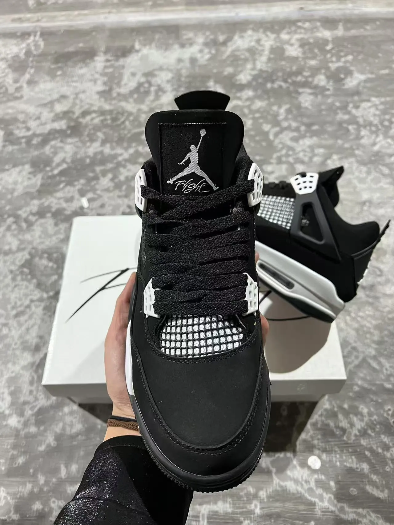 Air Jordan 4 Black White Basketball Shoes 3
