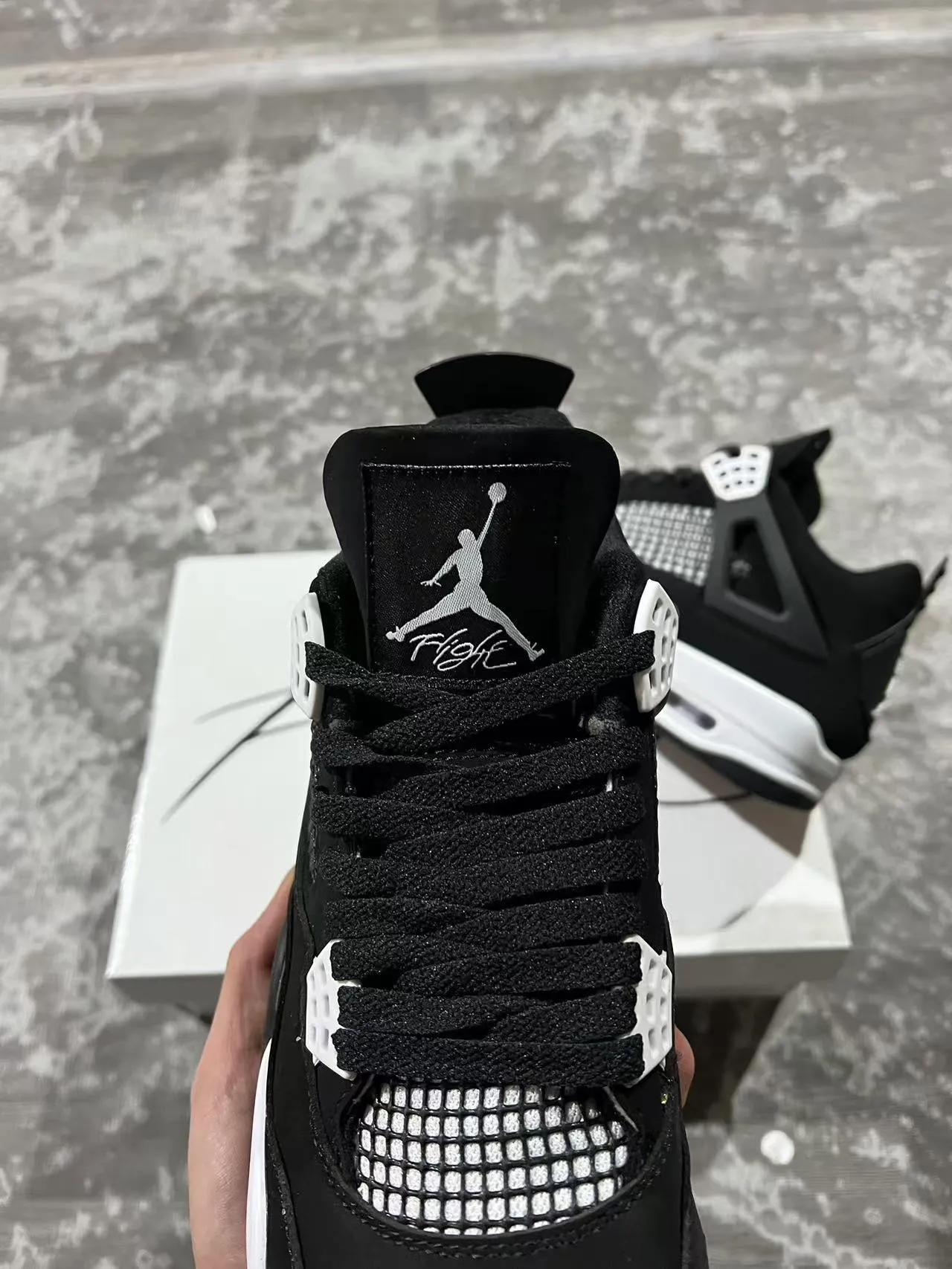 Air Jordan 4 Black White Basketball Shoes 5
