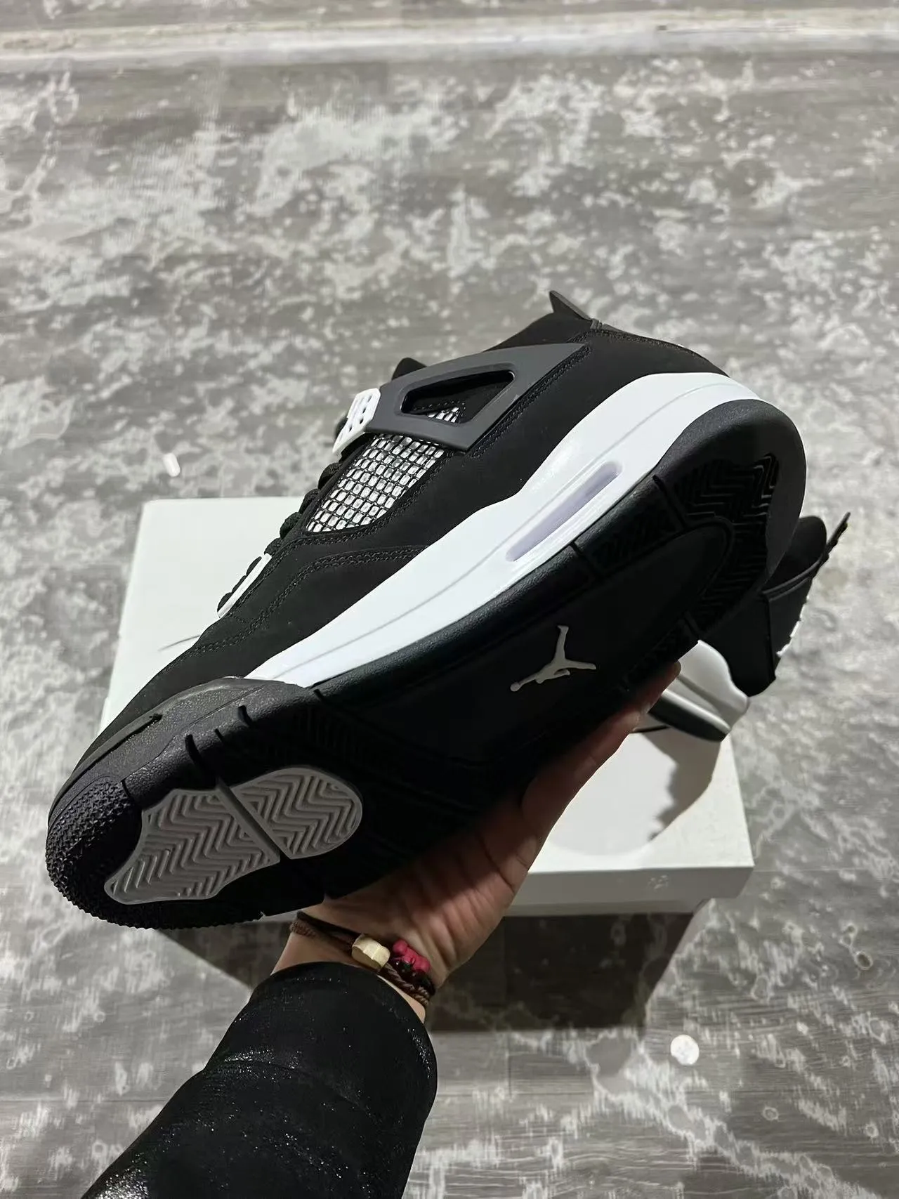 Air Jordan 4 Black White Basketball Shoes 7