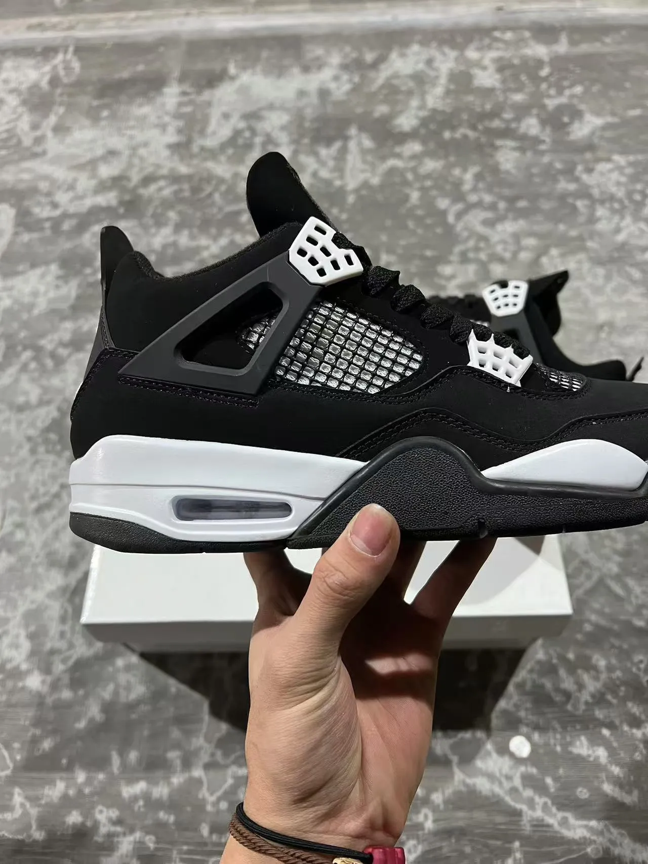 Air Jordan 4 Black White Basketball Shoes 8