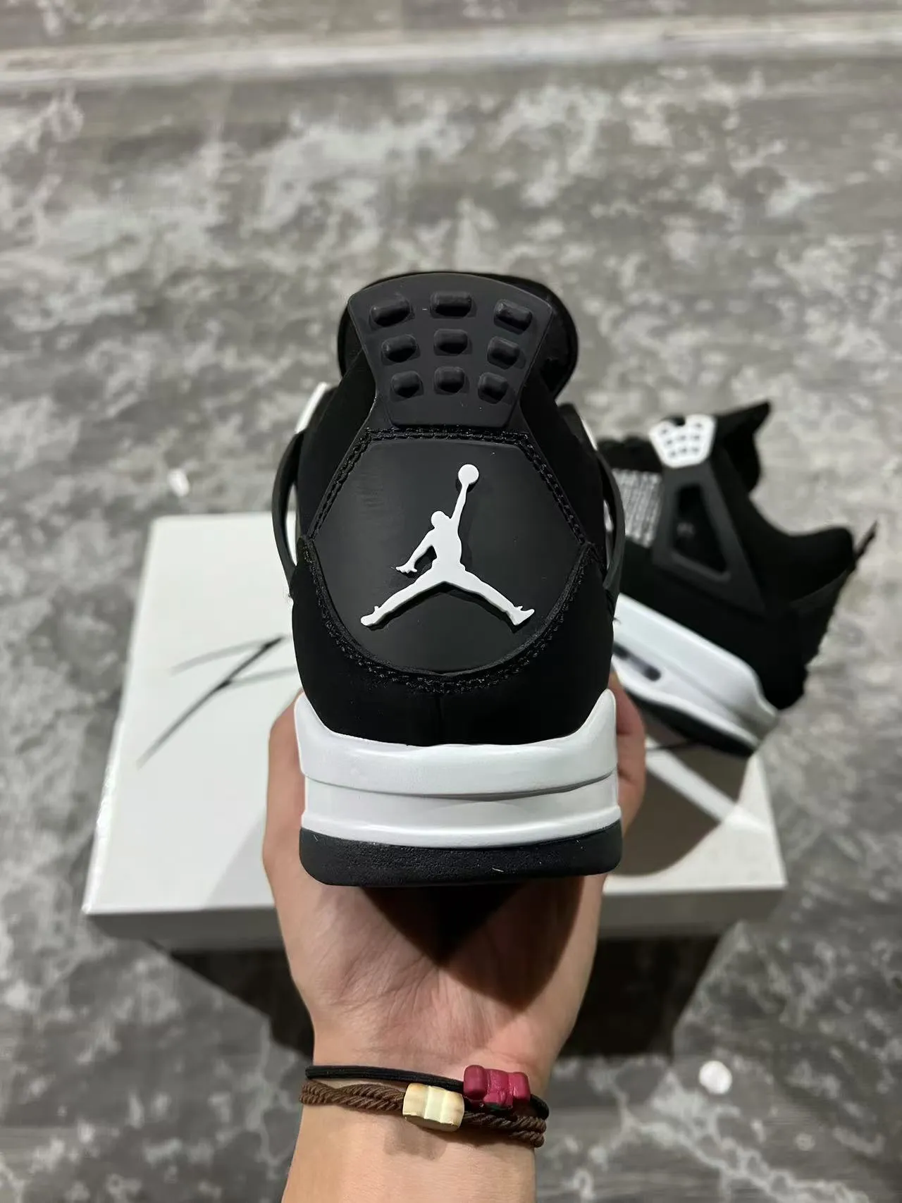 Air Jordan 4 Black White Basketball Shoes 9