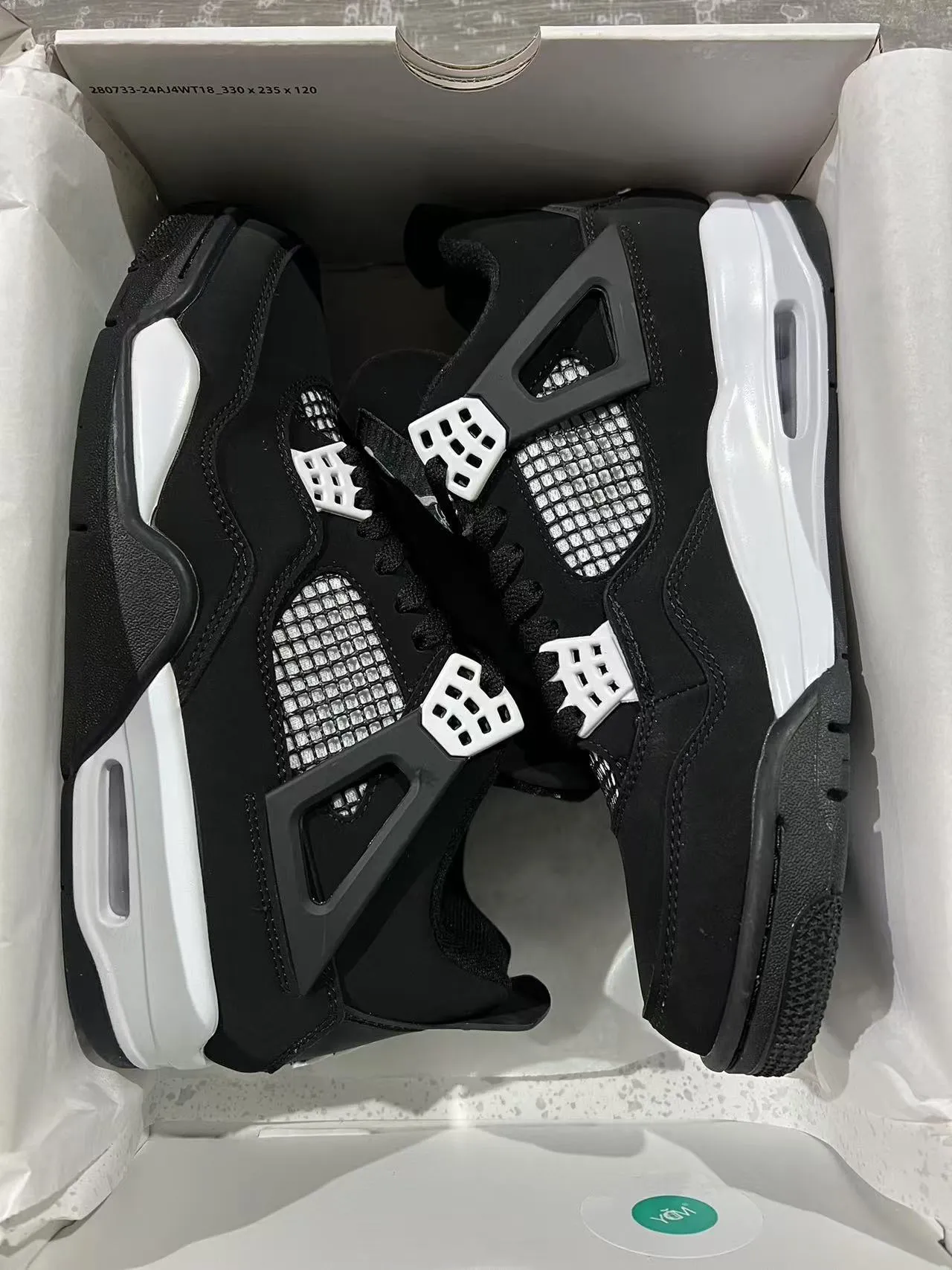 Air Jordan 4 Black White Basketball Shoes 10