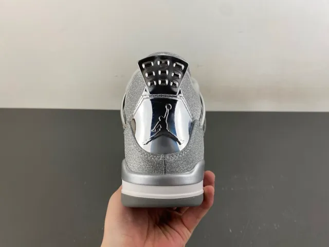 Air Jordan 4 Glitter Silver Metallic Basketball Shoes 6