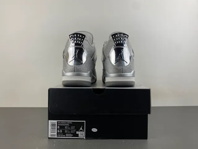 Air Jordan 4 Glitter Silver Metallic Basketball Shoes 19