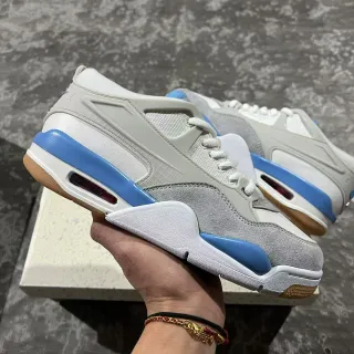 Air Jordan 4 Light Gray Blue Gum Basketball Shoes
