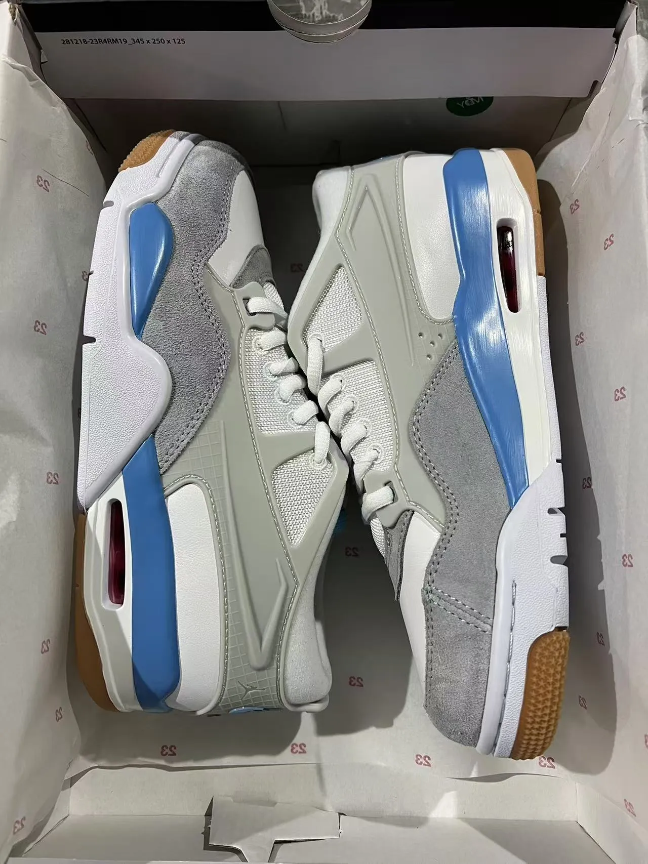 Air Jordan 4 Light Gray Blue Gum Basketball Shoes 9