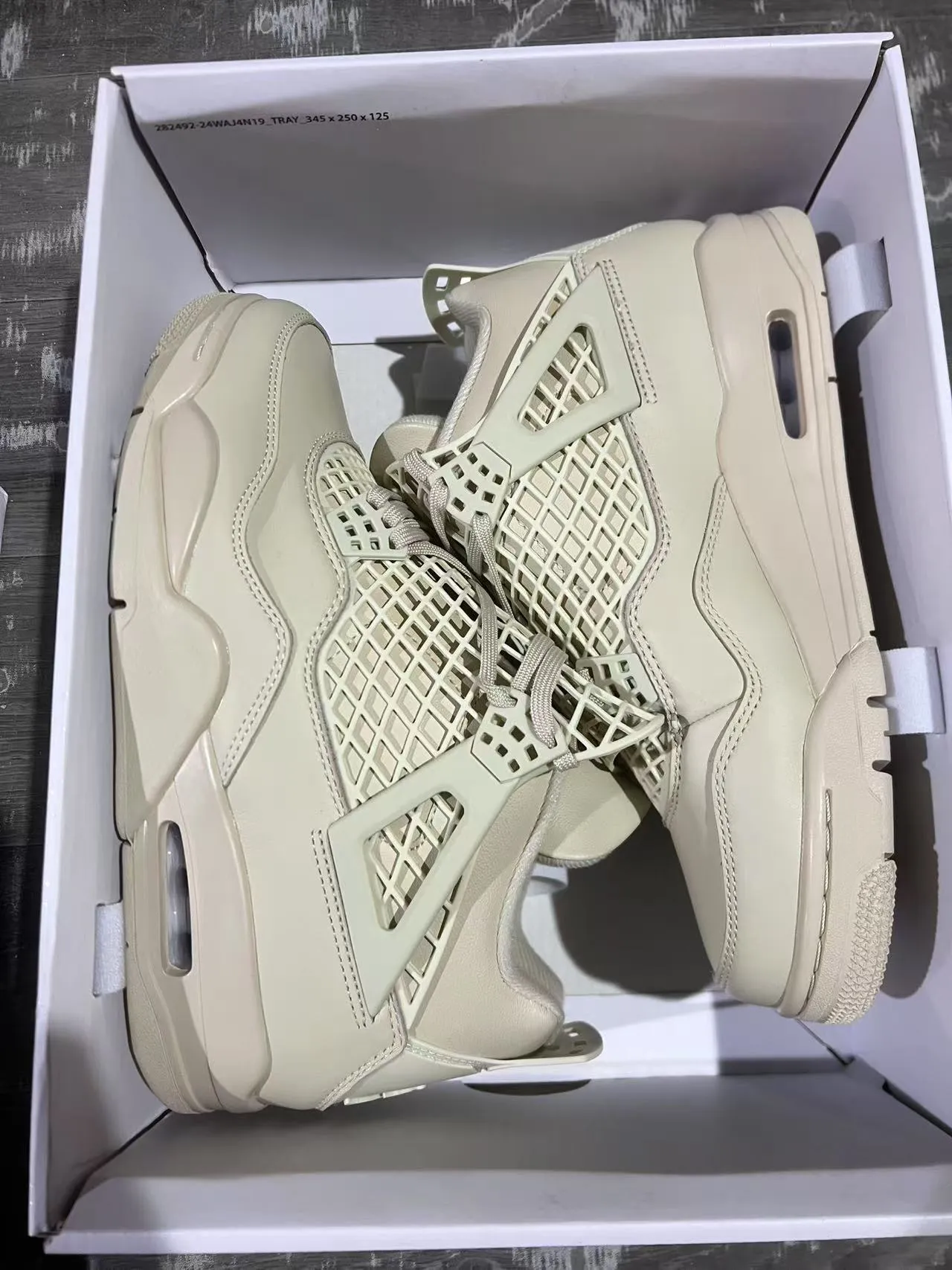 Air Jordan 4 Monochromatic Off-White Basketball Shoes 11
