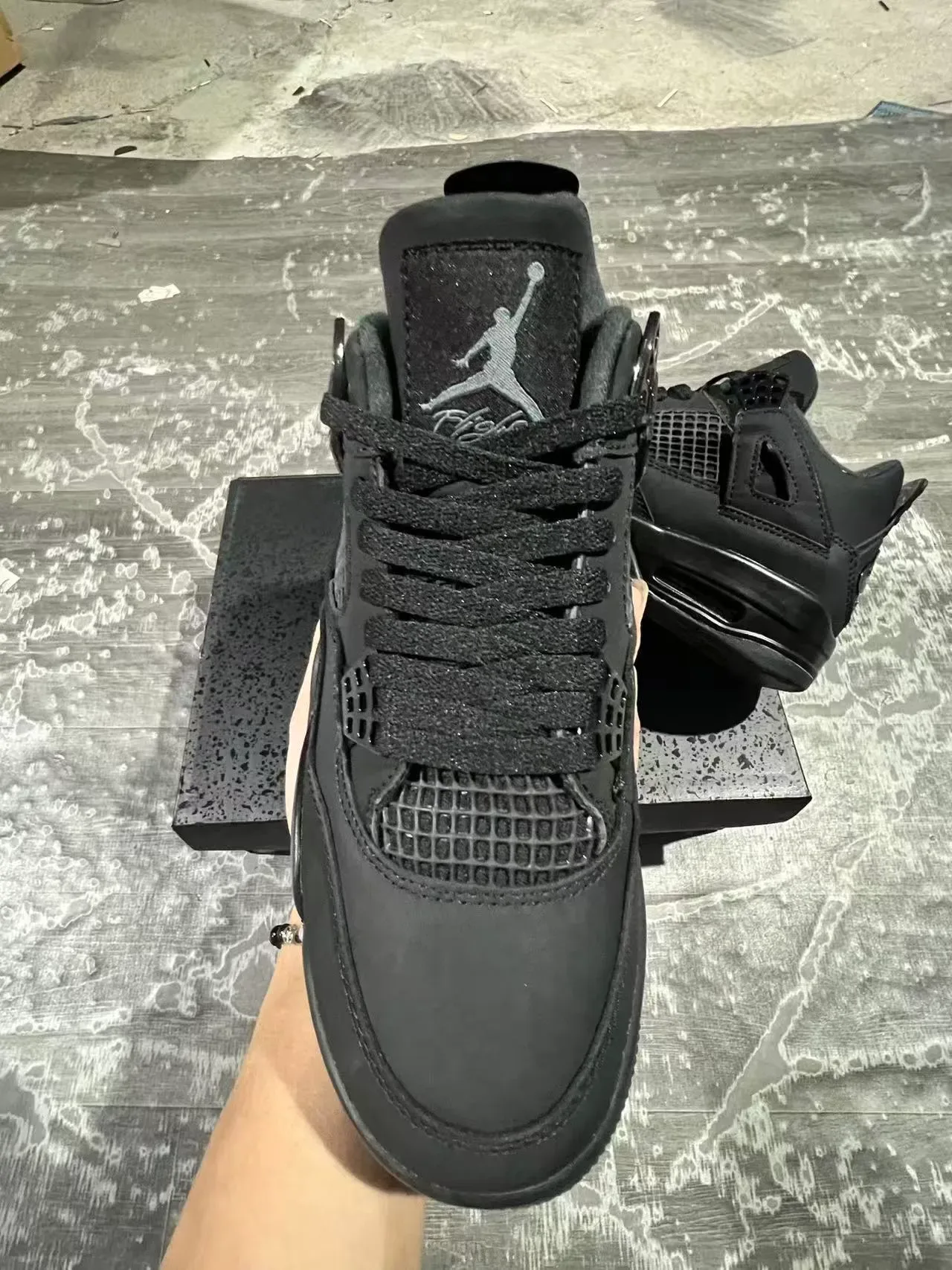 Air Jordan 4 Noir Monocrome Chaussures de Basketball 3