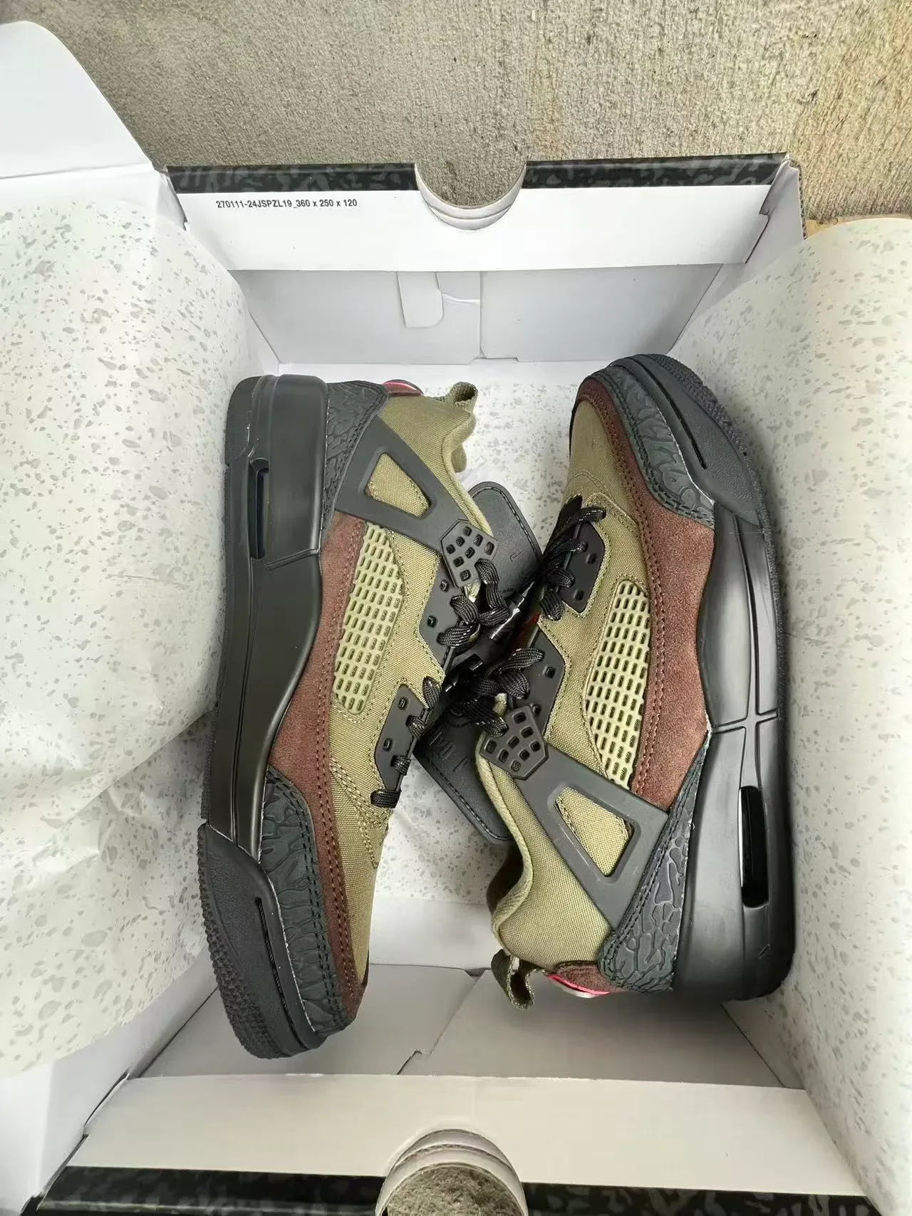 Air Jordan 4 Chaussures de Basketball Imprimé Éléphant Marron Olive 10