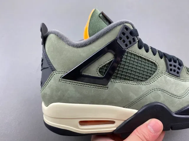 Air Jordan 4 Olive Green Suede High-Top Basketball Shoes 3