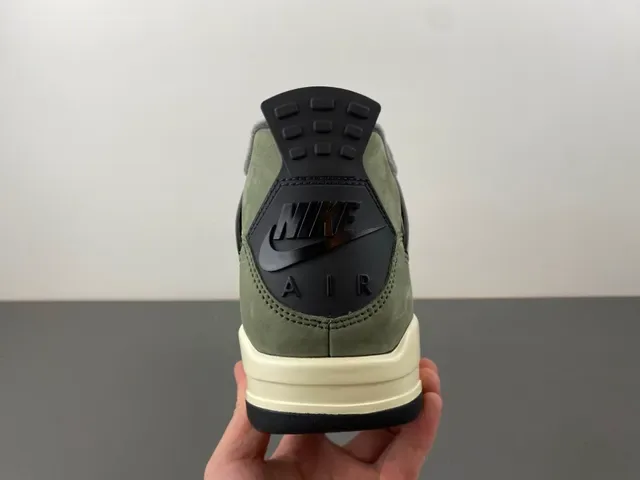 Air Jordan 4 Olive Green Suede High-Top Basketball Shoes 4