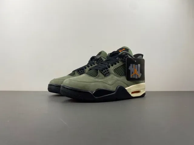 Air Jordan 4 Olive Green Suede High-Top Basketball Shoes 11