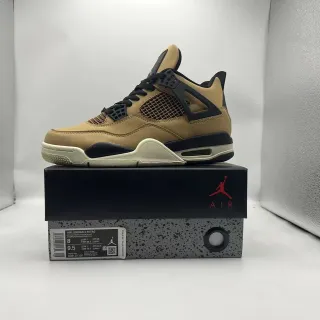 Air Jordan 4 Retro Beige Black Basketball Shoes