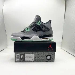 Air Jordan 4 Retro Gray Green Black Basketball Shoes