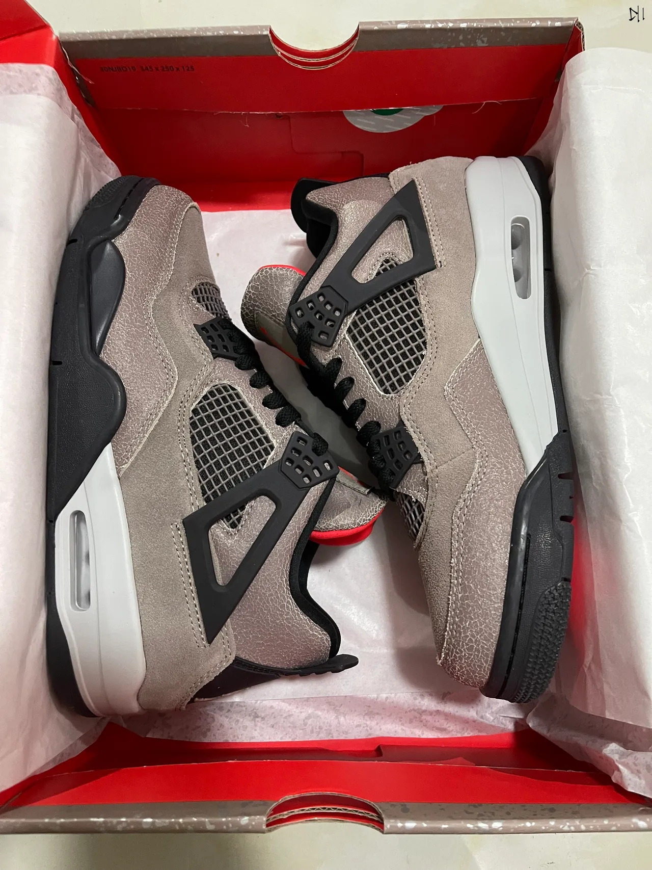 Air Jordan 4 Taupe and Black Basketball Shoes 8