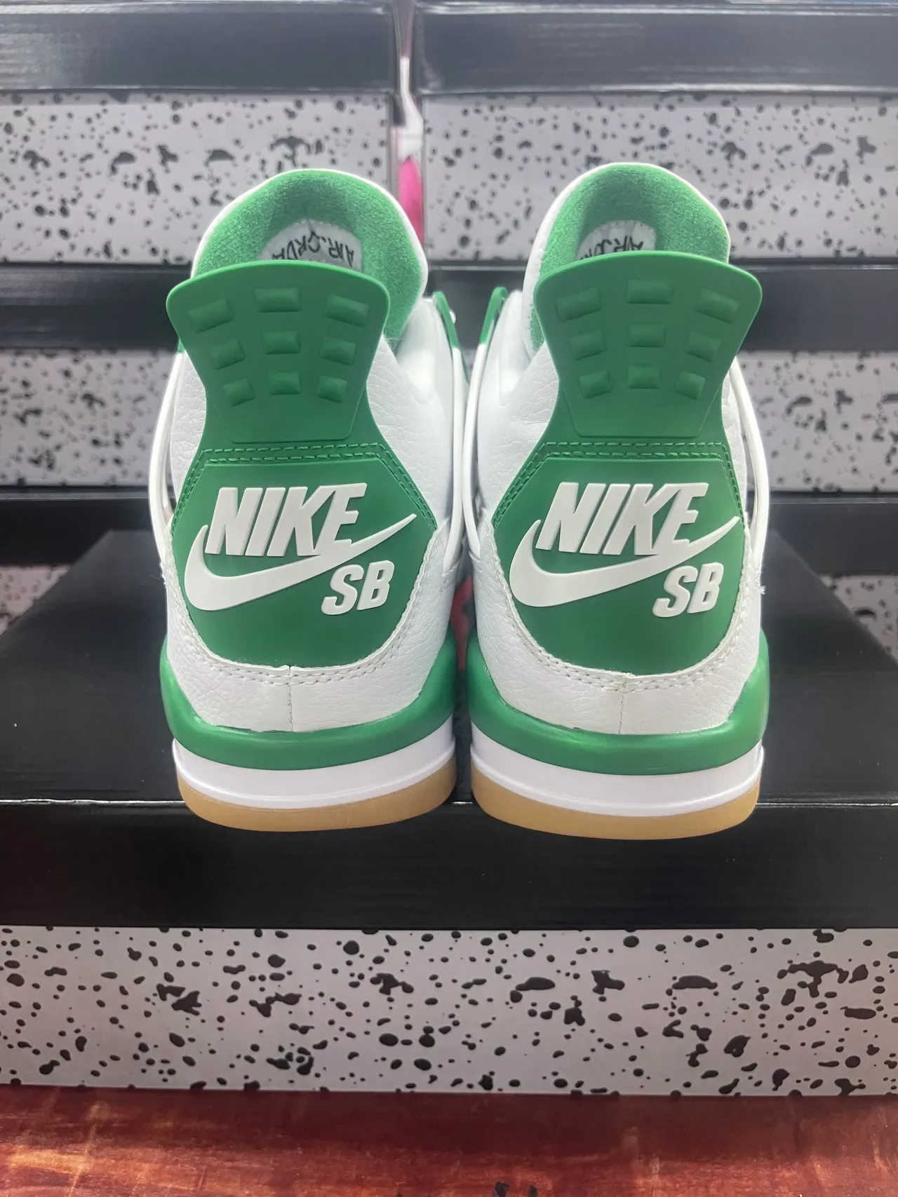 Air Jordan 4 Chaussures de Basketball Blanc Vert 2