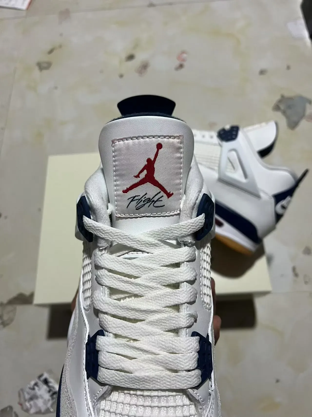 Air Jordan 4 Blanc Navy Gum Chaussures de basketball 4