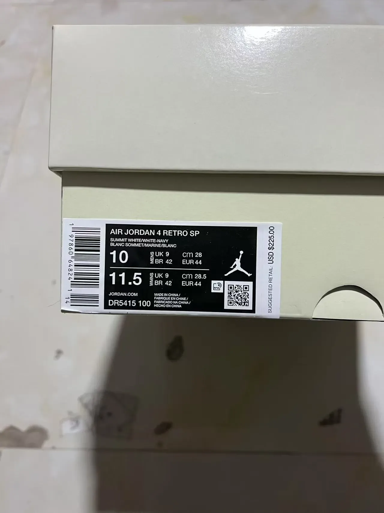 Air Jordan 4 Blanc Navy Gum Chaussures de basketball 10