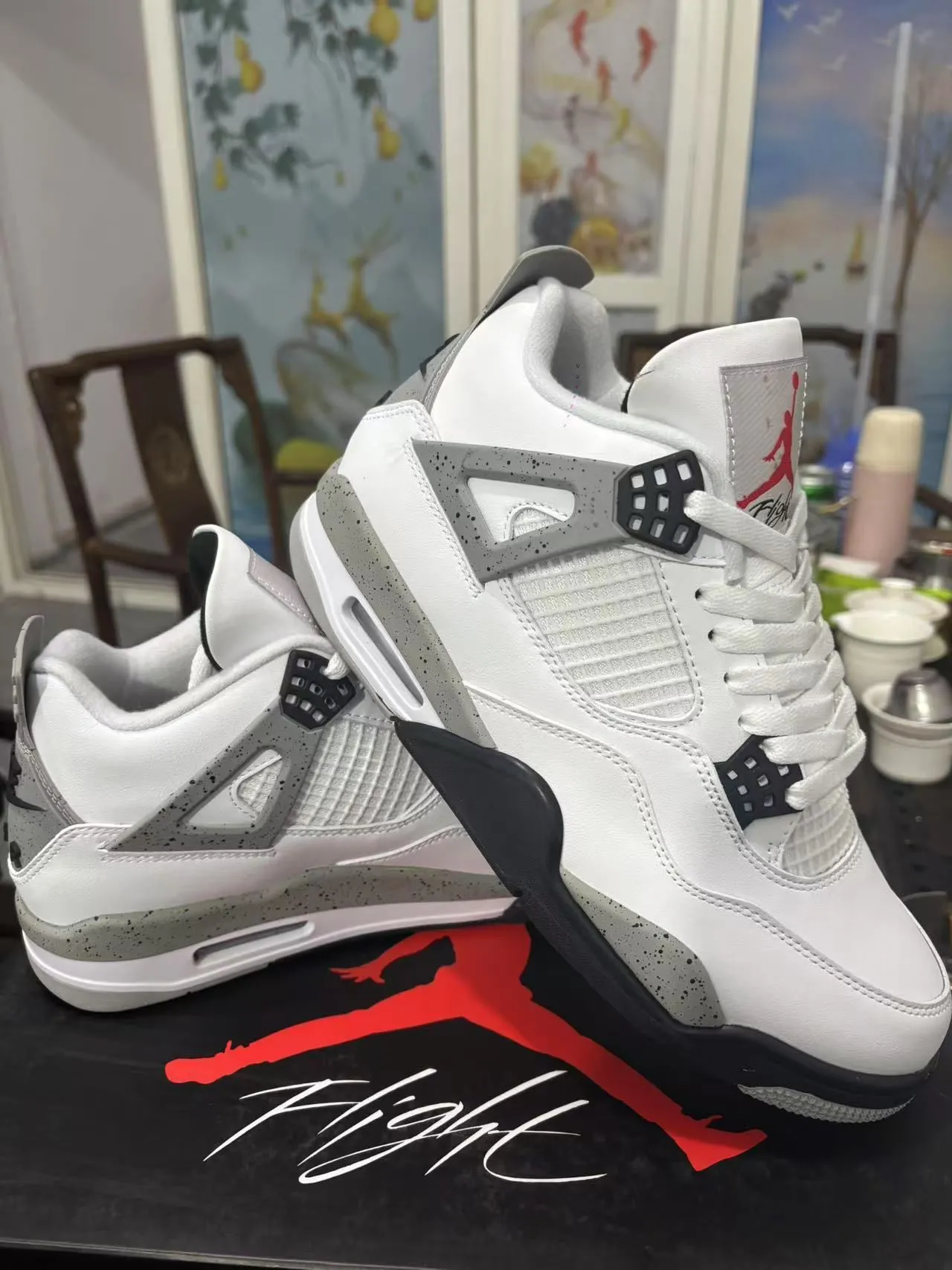 Chaussures de basketball Air Jordan 4 blanc bleu royal 3