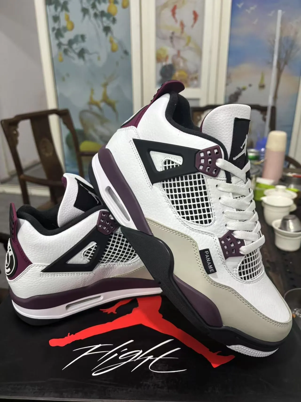 Chaussures de basketball Air Jordan 4 blanc bleu royal 6