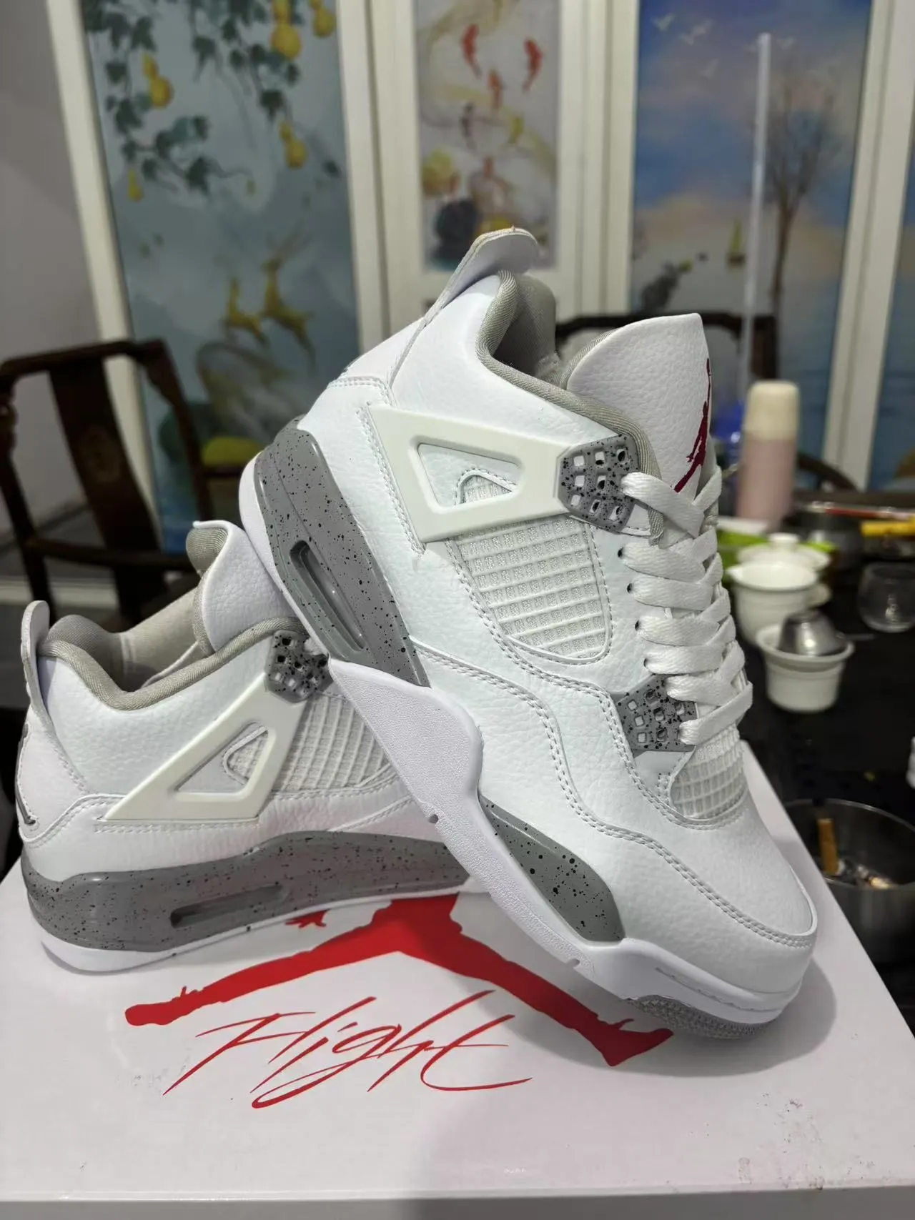 Chaussures de basketball Air Jordan 4 blanc bleu royal 8