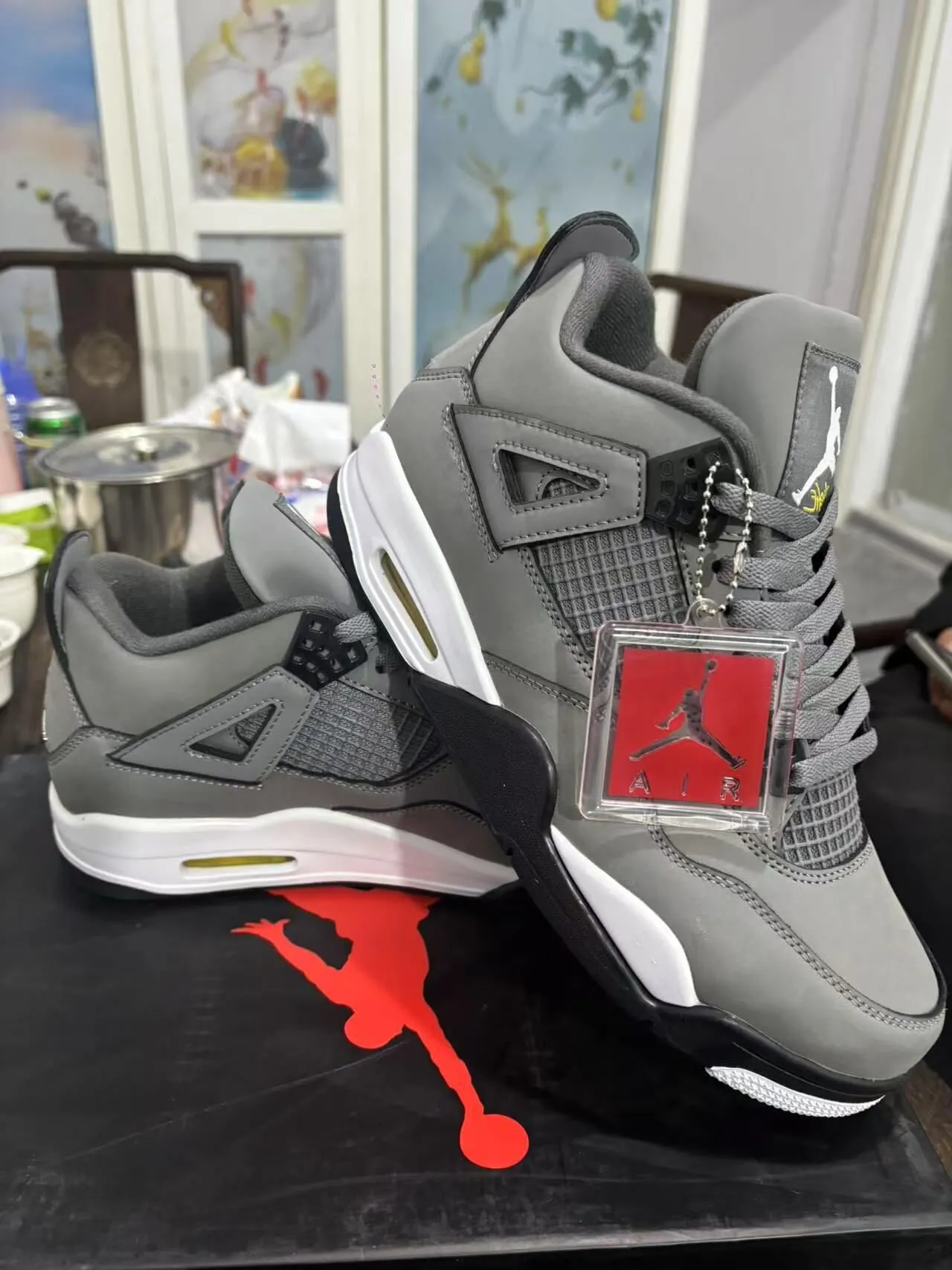Chaussures de basketball Air Jordan 4 blanc bleu royal 9