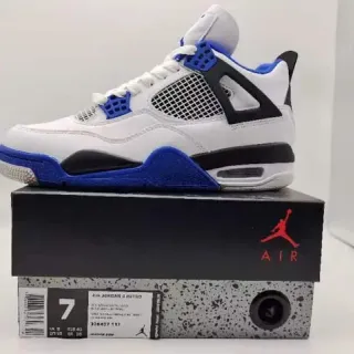 Air Jordan 4 White Royal Blue Black Basketball Shoes