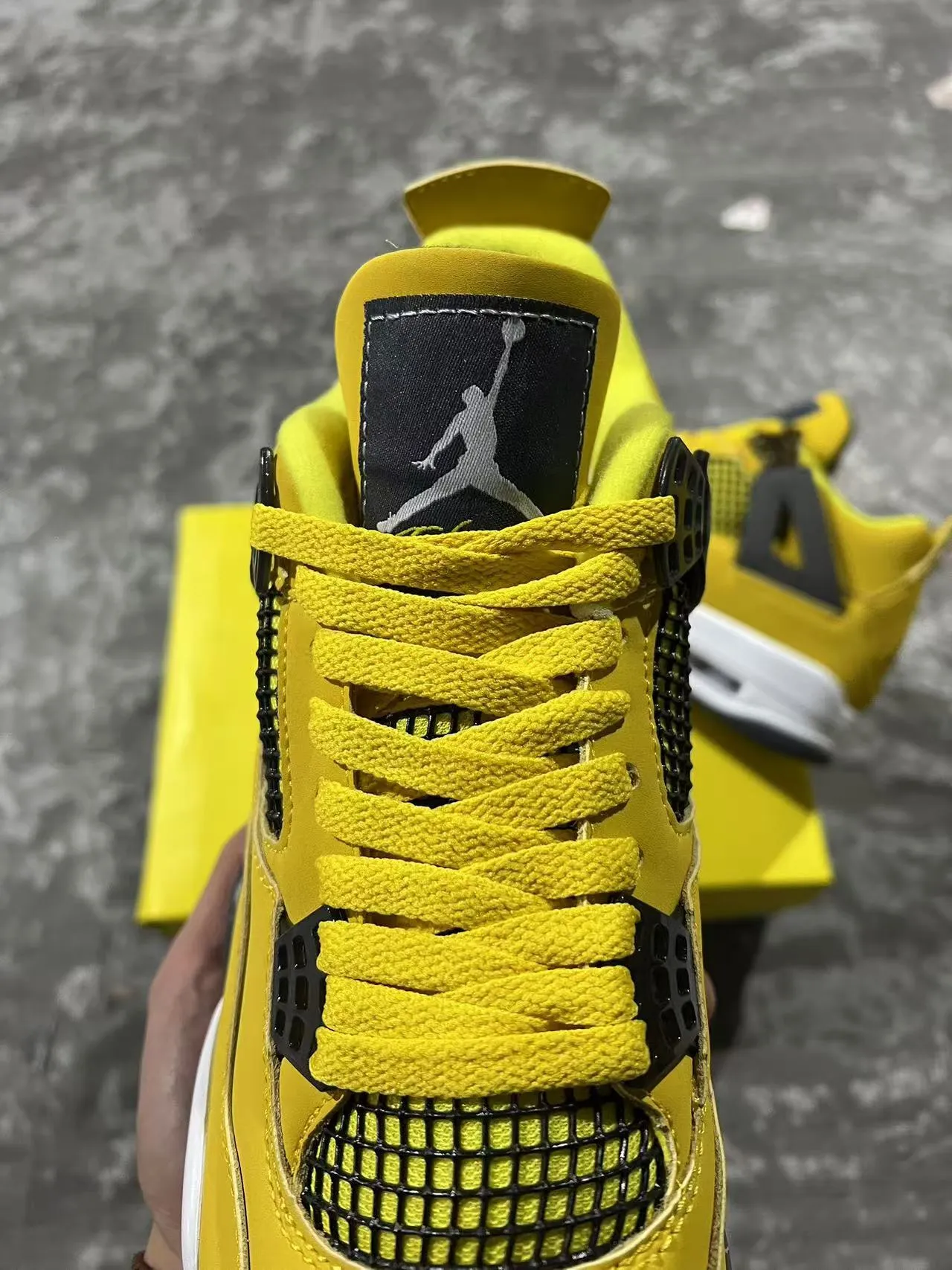 Air Jordan 4 Yellow Black White Basketball Shoes 4