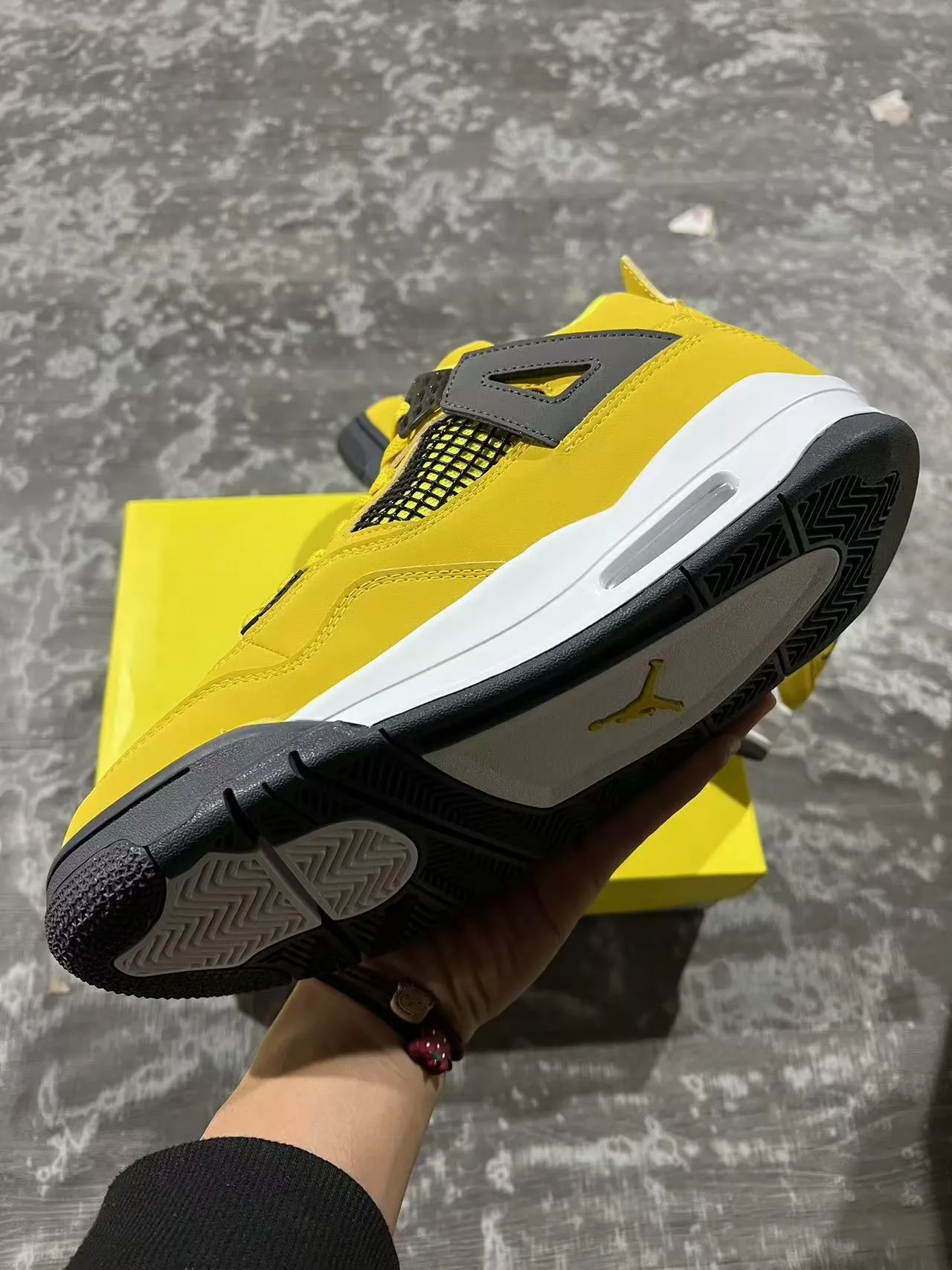 Air Jordan 4 Yellow Black White Basketball Shoes 6