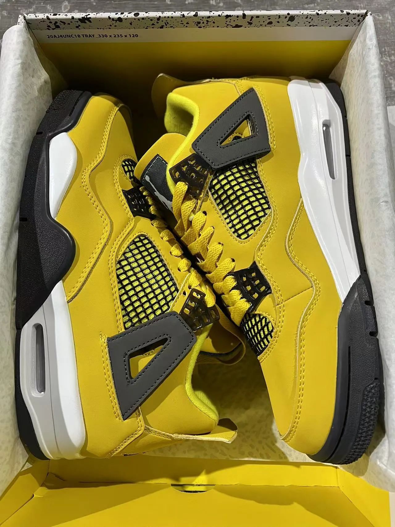 Air Jordan 4 Yellow Black White Basketball Shoes 8