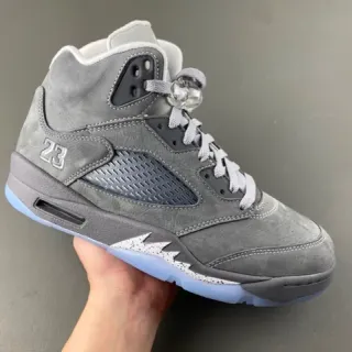 Air Jordan 5 Gray Suede High-Top Basketball Shoes
