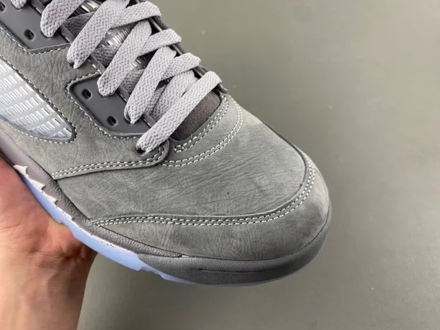 Air Jordan 5 Gray Suede High-Top Basketball Shoes 2