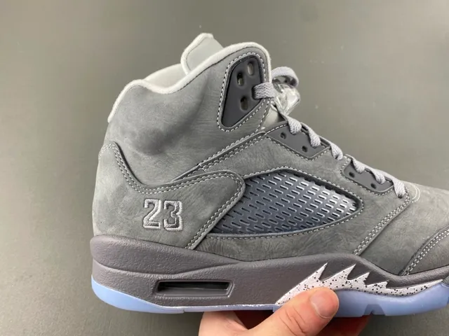 Air Jordan 5 Gray Suede High-Top Basketball Shoes 3