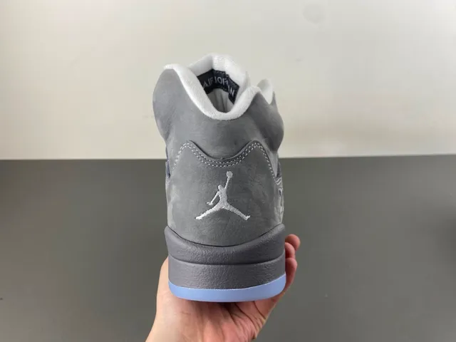 Air Jordan 5 Gray Suede High-Top Basketball Shoes 4