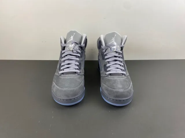 Air Jordan 5 Gray Suede High-Top Basketball Shoes 12