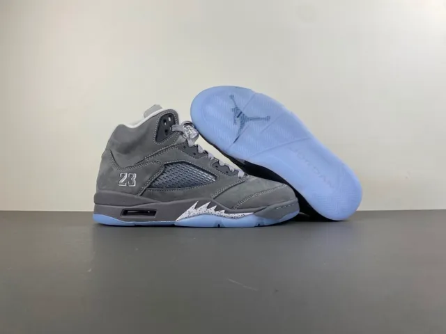 Air Jordan 5 Gray Suede High-Top Basketball Shoes 13