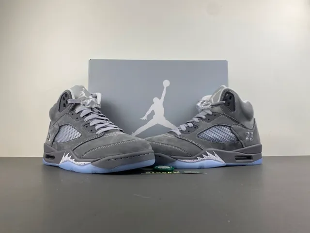 Air Jordan 5 Gray Suede High-Top Basketball Shoes 14