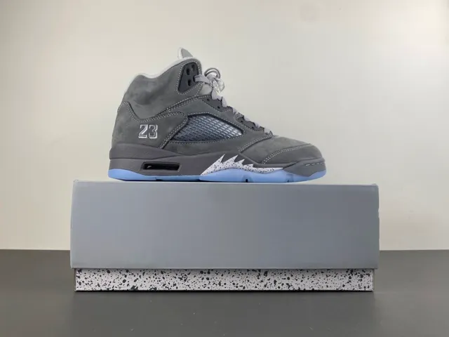 Air Jordan 5 Gray Suede High-Top Basketball Shoes 16
