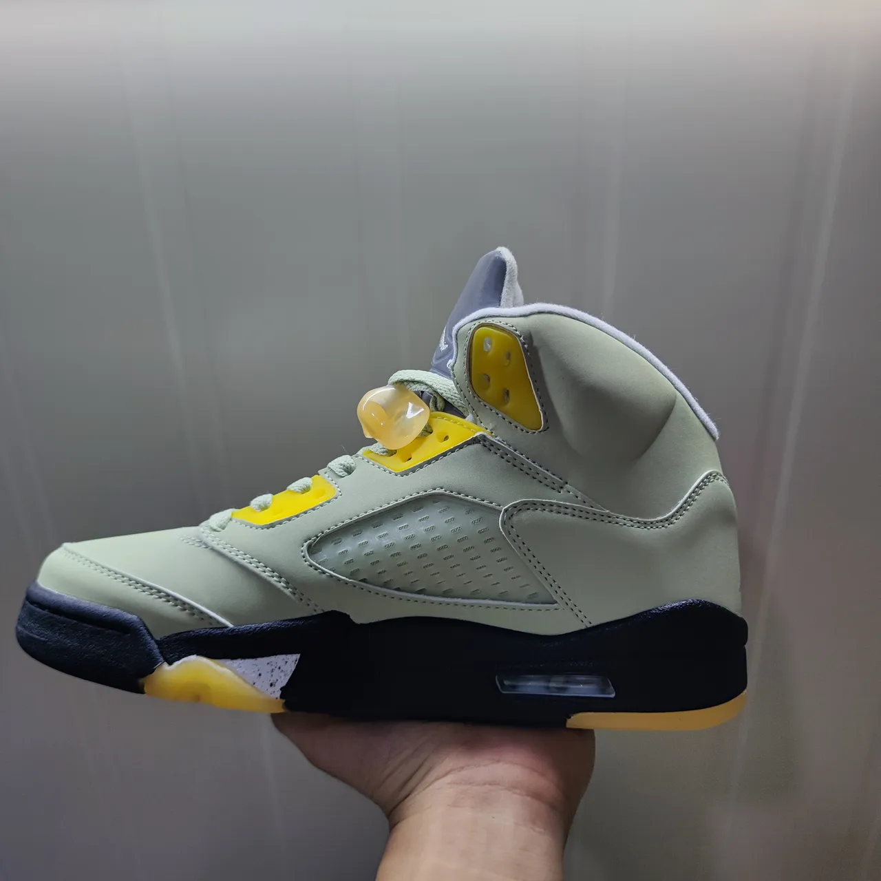 Air Jordan 5 Mint Yellow Navy Tênis de Basquete 5
