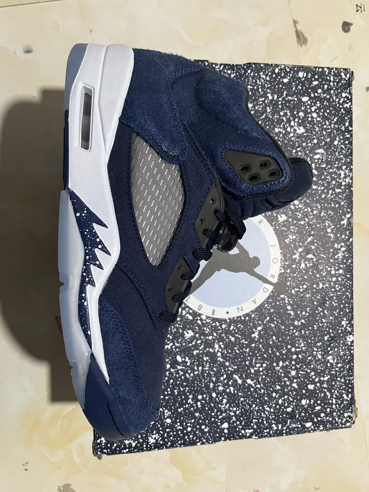 Air Jordan 5 Navy Suede White Midsole Basketball Shoes 8