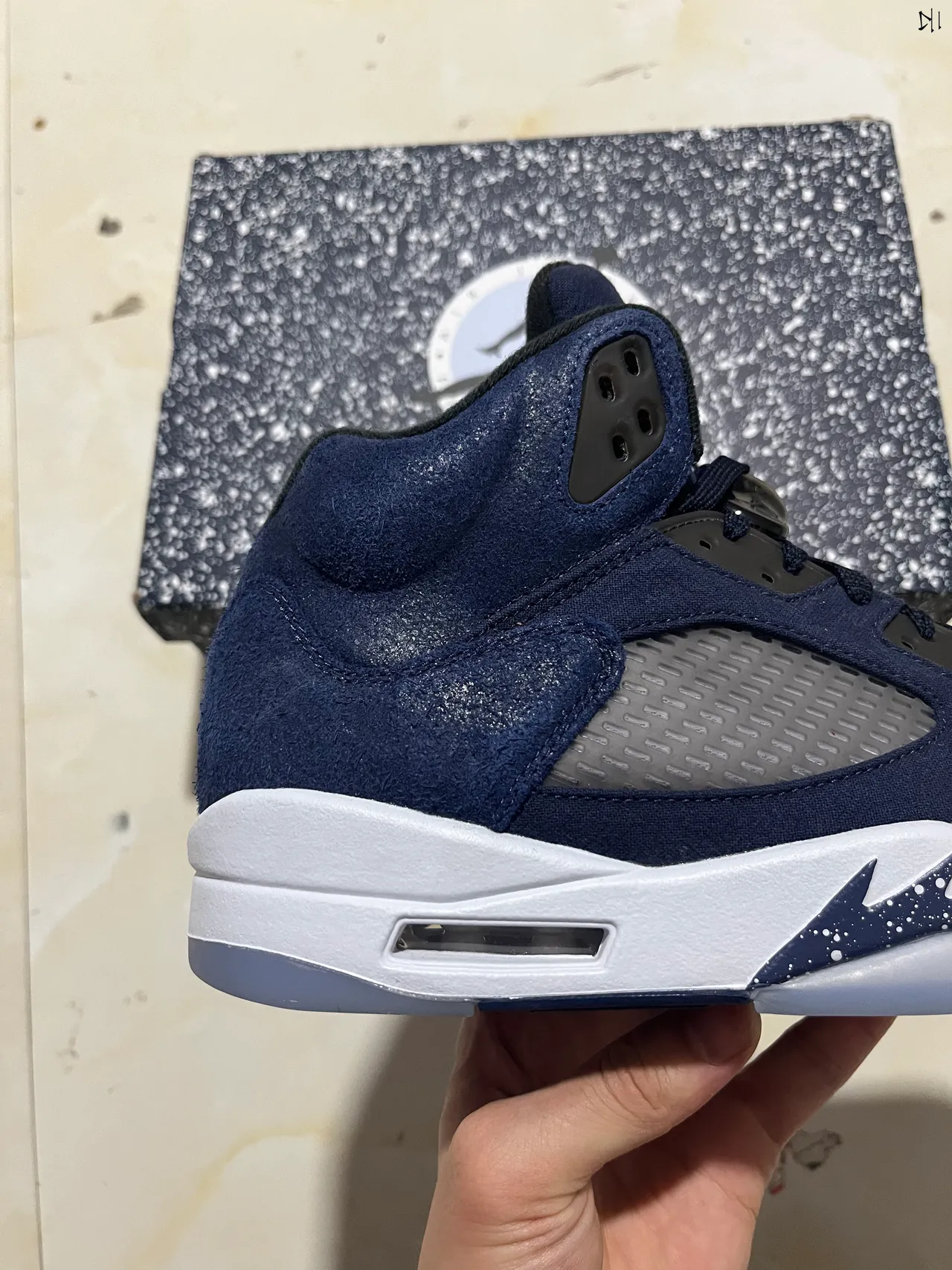 Air Jordan 5 Navy Suede White Midsole Basketball Shoes 9