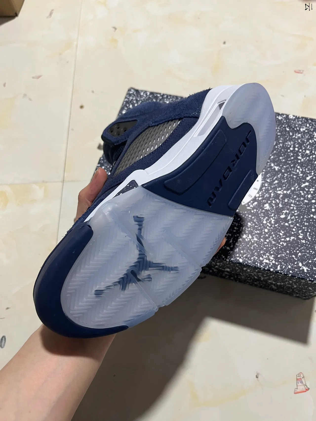Air Jordan 5 Navy Suede White Midsole Basketball Shoes 2
