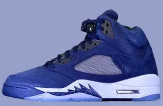 Air Jordan 5 Navy Suede White Midsole Basketball Shoes 6
