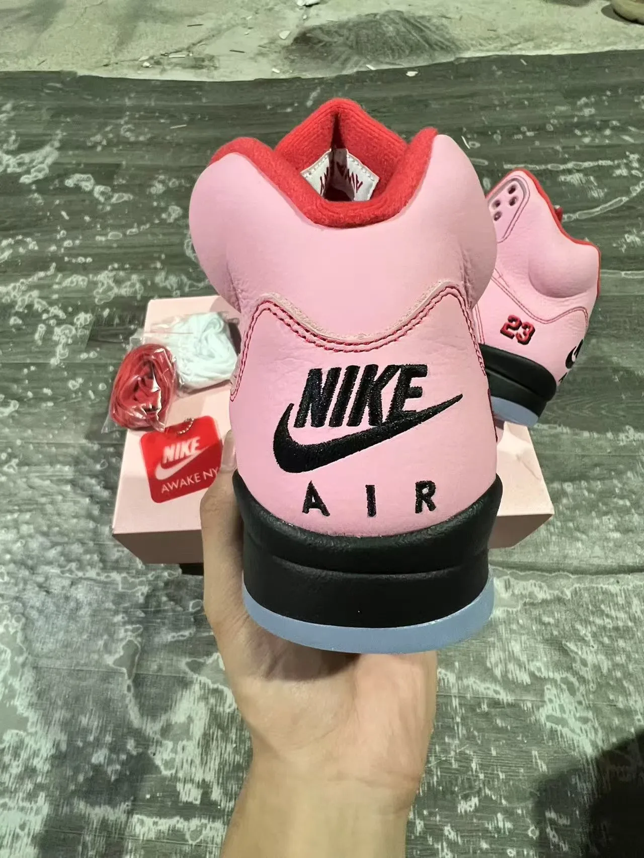 Air Jordan 5 Rose Noir Rouge Chaussures de Basketball 8