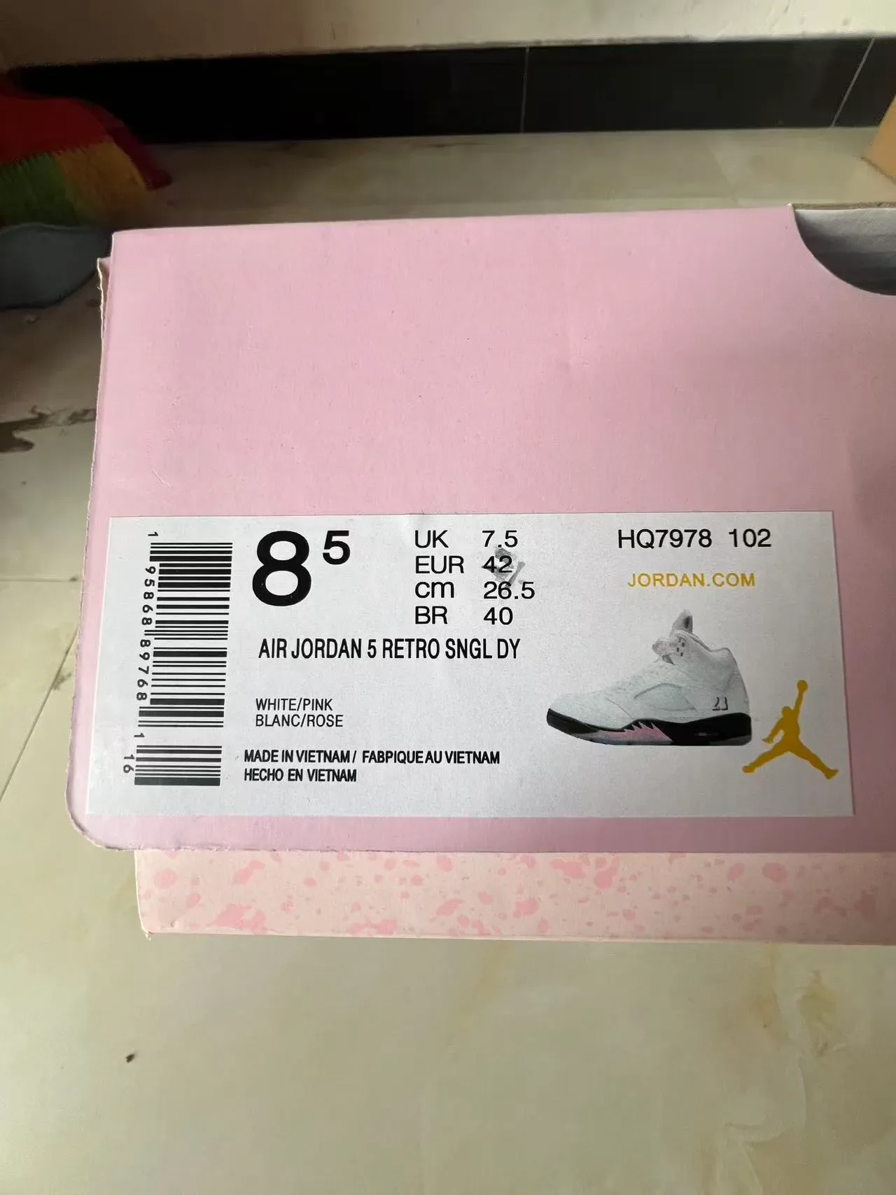 Air Jordan 5 Branco Preto Rosa Tênis de Basquete 11