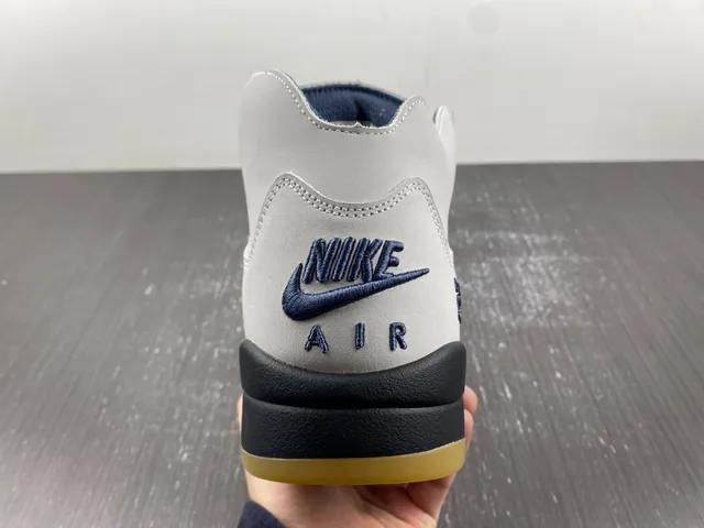 Air Jordan 5 Branco Navy Amarelo Tênis de Basquete 4