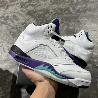 Air Jordan 5 白紫蓝绿篮球鞋