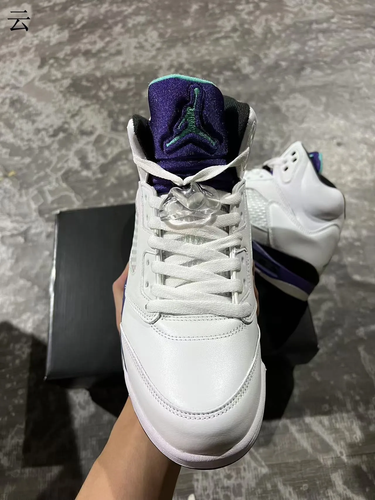 Air Jordan 5 White Purple Teal Basketball Shoes 3
